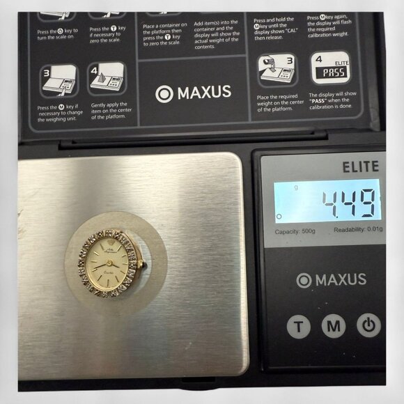 Vintage Jules Jurgensen Quartz Watch Head With Diamond Bezel Japan Movement - Picture 10 of 10